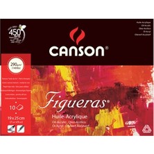 Canson Figureas Bloknot 290Gr 19X25 cm 10 Yapraklı Tuval Dokulu Sanat Malzemesi