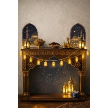 Pairla 2 Metre Gold 10 Adet Ramazan Temalı LED Işıklı Süsleme Seti Ramazan Süsleri, Ramazan Hediyem Ramazan Süsü