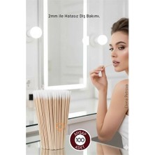 Aylina Mey Ithalat® 2mm Ucu Pamuklu Ahşap Micro Swab Diş Bakım Çubuğu - 100 Adet Premium Hijyenik Bakım Çubuğu