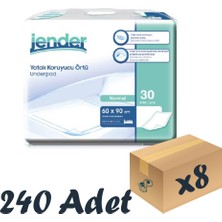 Jender Yatak Koruyucu Örtü 60×90 Cm 30’Lu 8 Paket 240 Adet Underpad