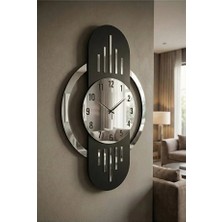 AA Shop Ahşap Dekoratif Sessiz Büyük Boy Tablo Duvar Saati 70 cm Asimetrik Modern Tasarım