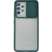 Newface Samsung Galaxy A72 Kılıf Palm Buzlu Kamera Sürgülü Silikon - Yeşil ARLSTRTCH-RSG3256