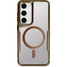 Newface Samsung Galaxy S23 Kılıf Boyi Magsafe Silikon Kapak - Kahverengi ARLSTRTCH-RSG3256