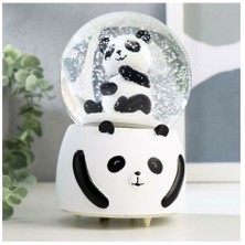 EkoAlışverişDünyam Siyah Beyaz Panda Kar Küresi Büyük Boy