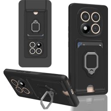 Newface Xiaomi Redmi Note 14 Pro 4g Kılıf Zuma Kartvizitli Yüzüklü Silikon - Siyah Arlstrtch-Rs