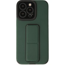 Newface iPhone 14 Pro Kılıf Mega Standlı Silikon - Yeşil ARLSTRTCH-RSG3256