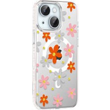 Joko Apple iPhone 15 Floral Magsafe Kapak - Turuncu ARLSTRTCH-RSG3256