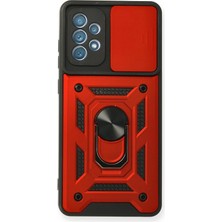 Newface Samsung Galaxy A32 Kılıf Pars Lens Yüzüklü Silikon - Kırmızı ARLSTRTCH-RSG3256