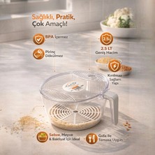 Culiq Çok Amaçlı Süzgeçli Meyve Sebze ve Pirinç Yıkama Kabı Kırılmaz 2.5 Lt.