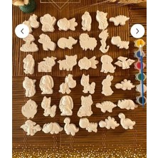 36 Adet (3d) Hayvanlar Taş Boyama Figür Çocuk Gelişimi Etkinlik Taş Boyama Seti