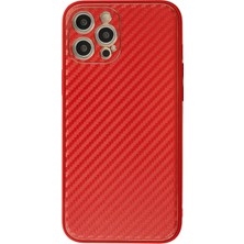 Newface iPhone 12 Pro Kılıf Coco Karbon Silikon - Kırmızı ARLSTRTCH-RSG3256