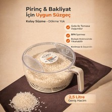 Culiq Çok Amaçlı Süzgeçli Meyve Sebze ve Pirinç Yıkama Kabı Kırılmaz 2.5 Lt.