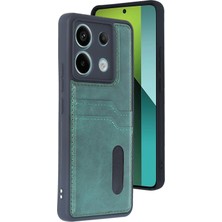 Newface Xiaomi Redmi Note 13 Pro 5g Kılıf Sara Kartvizitli Deri Kılıf - Koyu Yeşil Arlstrtch-Rs