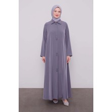 Levidor Antrasit Ikili Düğme Detaylı Ferace