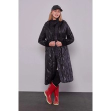 Levidor Siyah Şerit Kol Detaylı Şişme Mont