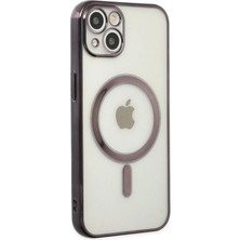 Newface iPhone 14 Plus Kılıf Magneticsafe Lazer Silikon - Siyah ARLSTRTCH-RSG3256