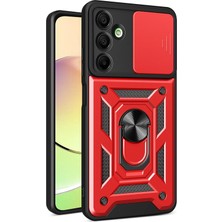 Newface Samsung Galaxy A56 Kılıf Pars Lens Yüzüklü Silikon - Kırmızı ARLSTRTCH-RSG3256