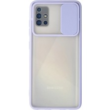 Newface Samsung Galaxy A71 Kılıf Palm Buzlu Kamera Sürgülü Silikon - Lila ARLSTRTCH-RSG3256