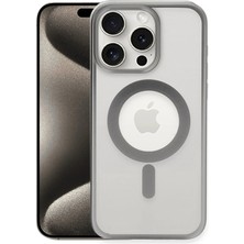 Newface iPhone 15 Pro Max Kılıf Erozi Magsafe Kapak - Gümüş ARLSTRTCH-RSG3256