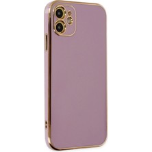 Newface iPhone 12 Kılıf Volet Silikon - Mor ARLSTRTCH-RSG3256