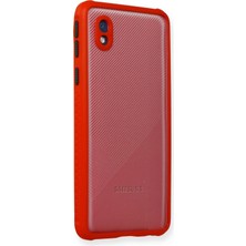 Newface Samsung Galaxy A01 Core Kılıf Miami Şeffaf Silikon - Kırmızı ARLSTRTCH-RSG3256