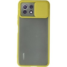 Newface Xiaomi Mi 11 Lite Kılıf Palm Buzlu Kamera Sürgülü Silikon - Sarı ARLSTRTCH-RSG3256