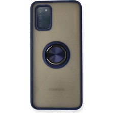 İ She Samsung Galaxy A02S Kılıf Yüzüklü ve Şık Film Izlemek Için Ideal Elitering Premim Silikon Kapak