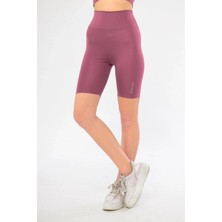 Glam Love Yüksek Bel Biker Sporcu Şort - Gül Kurusu