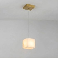 Ronisu Aydınlatma Cubo Mermer Sarkıt Avize – Modern Küp Formlu, Altın Gövdeli Zarif Tasarım Ra-Avz- 8304-50-73