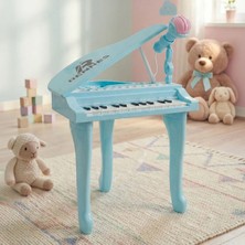 Rennes NP-800BL Akustik Görünümlü 25 Tuşlu Dijital Elektronik Mikrofonlu Çocuk Piyanosu Mavi
