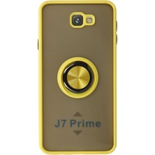 İ She Samsung Galaxy J7 Prime Kılıf Yüzüklü ve Şık Film Izlemek Için Ideal Elitering Premim Silikon Kapak