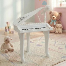 Rennes NP-800WH Akustik Görünümlü 25 Tuşlu Dijital Elektronik Mikrofonlu Çocuk Piyanosu Beyaz