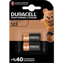 Duracell Lityum CR123A Pil 2'li