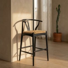 Silla Concept Havana Bar Sandalyesi Örme Oturum Ceviz Ahşap Ada Sandalye