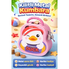 Marco 🐥 Çocuklar İçin Kilitli Metal Kumbarası – Sevimli ördek Tasarım 💰🔒