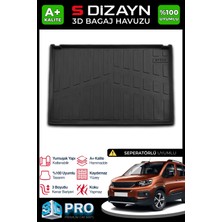 S-Dizayn Peugeot Rifter Seperatörlü 3D Pro Bagaj Havuzu 2019 Üzeri A+ Kalite