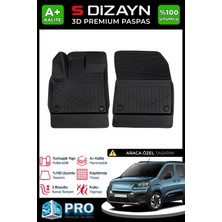 S-Dizayn Fiat Doblo Panelvan 3D Pro Havuzlu Paspas Ön 2'Li 2023 Üzeri A+ Kalite