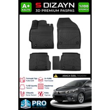 S-Dizayn Toyota Corolla 3D Pro Havuzlu Paspas 2013-2018 A+ Kalite