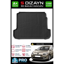 S-Dizayn Renault Fluence 3D Pro Bagaj Havuzu 2009 Üzeri A+ Kalite