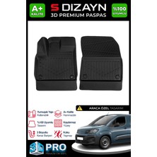 S-Dizayn Peugeot Partner Panelvan 3D Pro Havuzlu Paspas Ön 2'li 2019 Üzeri A+ Kalite