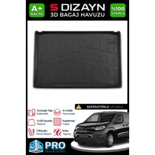 S-Dizayn Toyota Proace City Seperatörlü 3D Pro Bagaj Havuzu 2019 Üzeri A+ Kalite