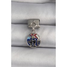 Ramia 316L Çelik Gümüş Renk Sallantı Dünya Model Nomination Charm - TJ-BC1117