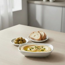 Külsan D3414.PW - Diamond 6'lı Beyaz Kare Kayık Serpme Kahvaltı ve Çerez Tabak Seti 14,4X10,5 cm, Thermoset Melamin 