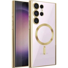 Newface Samsung Galaxy S23 Ultra Kılıf Kross Magneticsafe Kapak - Gold ARLSTRTCH-RSG3256