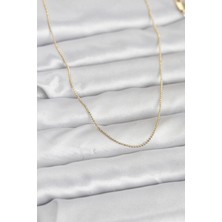 Ramia cm 14K Gold Renk Ince Top Zincirli 60 cm Kadın Kolye - TJ-BKO10943