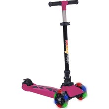Lsc5-I Leddy 2+ 50KG Pembe Çocuk Scooter Katlanabilir Yapı ile Pratik Taşıma
