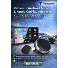 Tarçın Kablolu CarPlay ve Android Auto’yu Kablosuza Çeviren Teknomie Adaptör (Tak & Çalıştır)