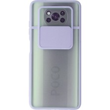 Newface Xiaomi Pocophone X3 Kılıf Palm Buzlu Kamera Sürgülü Silikon - Lila ARLSTRTCH-RSG3256