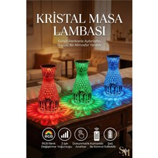 Tuncel Store Kristal Masa Lambası Rgb Renk Değiştiren Gece Lambası 16 Renk ve 4 Mod Dokunmatik Kontrol