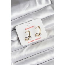 Ramia 14K Gold Renk Kaplama Burgu Halka cm Kadın Küpe - TJ-BKP11423